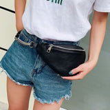 Black leather bum bag for women nz