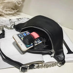 Black leather bum bag for women nz