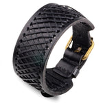 Black leather cuff bracelet nz