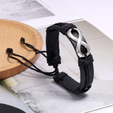 Black leather infinity bracelet nz