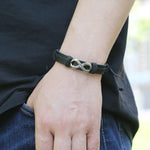 Black leather infinity bracelet nz