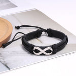 Black leather infinity bracelet nz