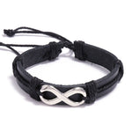 Black leather infinity bracelet nz