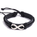 Black leather infinity bracelet nz