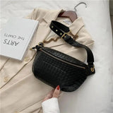Black leather waist bag for women nz