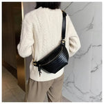 Black leather waist bag for women nz