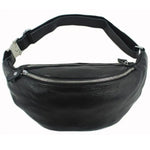 Black leather waist bag nz
