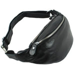 Black leather waist bag nz