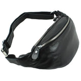Black leather waist bag nz