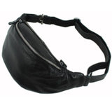 Black leather waist bag nz