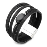 Black pearl leather bracelet One size fits all nz