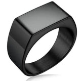 Black signet ring 7 (54 mm) / Style 1 nz