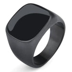 Black signet ring 7 (54 mm) / Style 3 nz