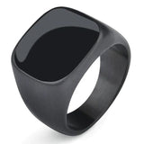 Black signet ring 7 (54 mm) / Style 3 nz