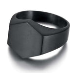 Black signet ring 7 (54 mm) / Style 4 nz
