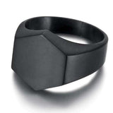 Black signet ring 7 (54 mm) / Style 4 nz