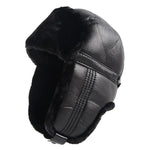 Black vegan leather ushanka nz