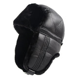 Black vegan leather ushanka nz