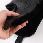 Black vegan leather ushanka nz