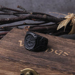 Black Vegvisir ring 7 (54.4 mm) nz