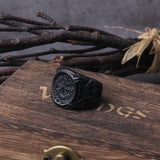 Black Vegvisir ring 7 (54.4 mm) nz