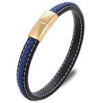 Blue and black leather bracelet nz