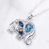 Blue and white crystal elephant pendant nz