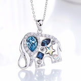 Blue and white crystal elephant pendant nz