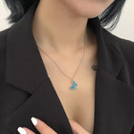 Blue butterfly necklace nz