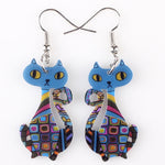 Blue cat comfortable earrings nz