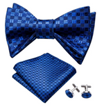 Blue checked bow tie box nz