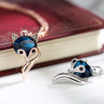 Blue crystal fox necklace nz