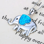 Blue elephant heart pendant nz