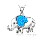 Blue elephant heart pendant nz