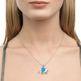 Blue elephant heart pendant nz