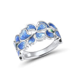 Blue flower silver ring 51.5 mm nz