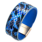 Blue leopard leather bracelet One size fits all nz