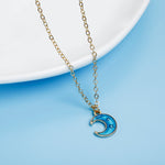 Blue moon and star necklace Moon nz