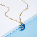 Blue moon and star necklace nz