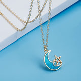 Blue moon and star necklace nz