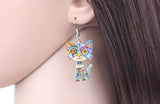 Blue mosaic cat earrings nz