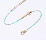 Blue pearl cross bracelet nz