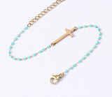 Blue pearl cross bracelet nz