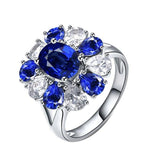 Blue stone flower ring 51.9 mm nz