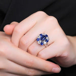 Blue stone flower ring nz
