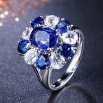 Blue stone flower ring nz