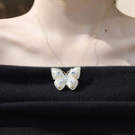 Blue topaz butterfly necklace nz