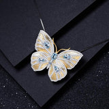 Blue topaz butterfly necklace nz