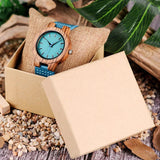 Blue wooden watch nz