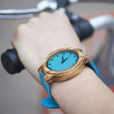 Blue wooden watch nz